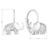 Stříbrné náušnice visací se zirkonem bílý slon 11222.1