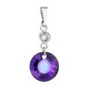 Stříbrný přívěsek s krystaly Swarovski fialový kulatý 34216.5 heliotrope