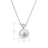 31625 2 zlaty 14 karatovy nahrdelnik bile zlato srdicko s bilou ricni perlou 82p00043