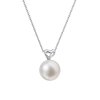31625 zlaty 14 karatovy nahrdelnik bile zlato srdicko s bilou ricni perlou 82p00043