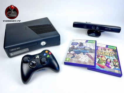XBOX 360 S 4GB + KINECT + 2 HRY