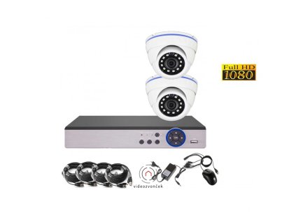 4CH 2MPx AHD kamerový set CCTV DVR s LAN a 2x dome CZ menu, P2P, HDMI, IVA, H265+ 1100x750