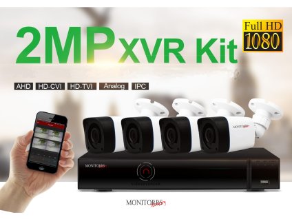 Monitorrs Security AHD kamerový set 4 kanálový 2 MPix Tube