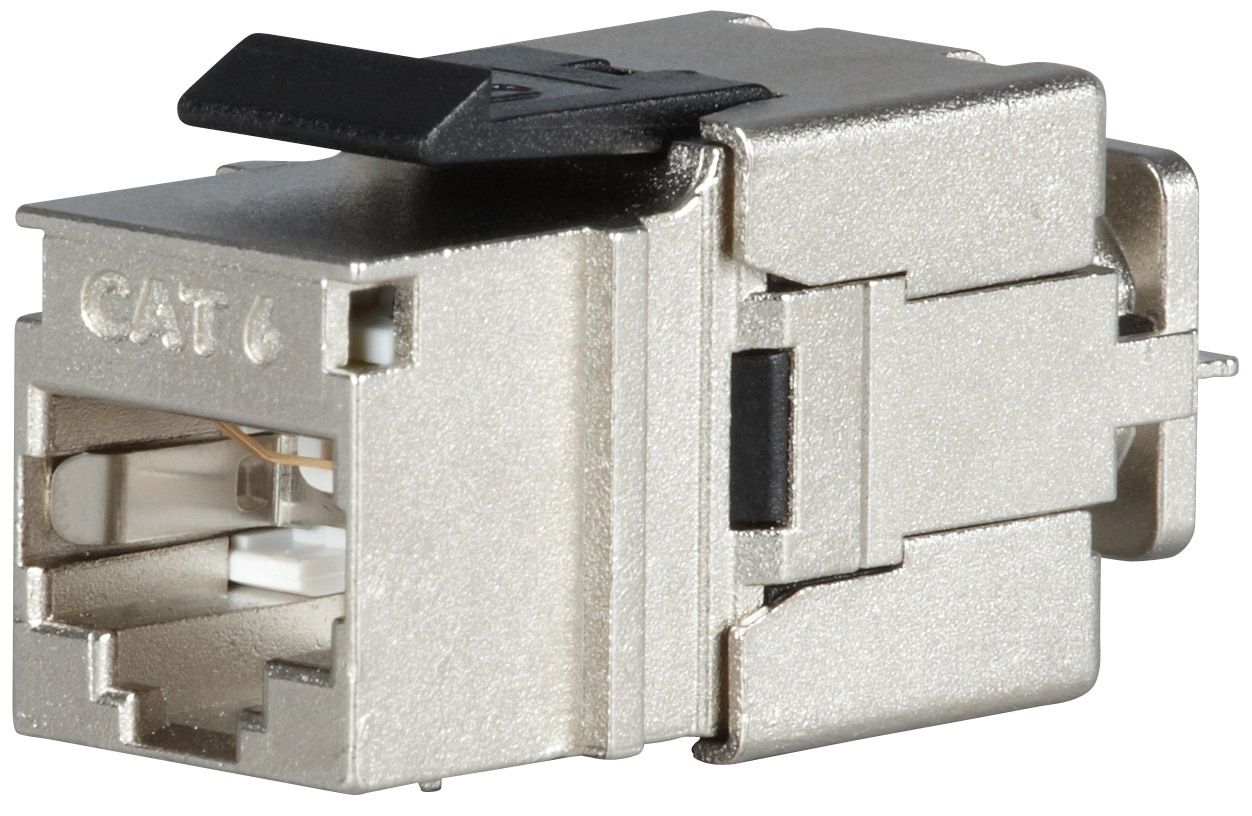 SOLARIX – keystone CAT6 STP RJ45 čierny,tienený, samorezný