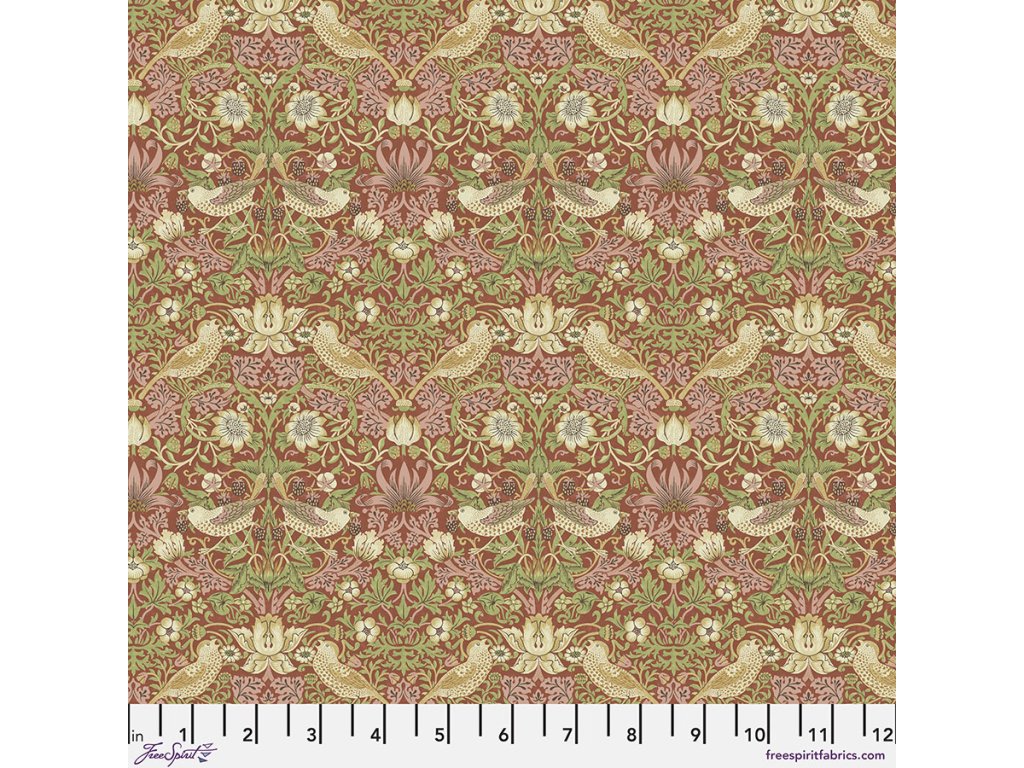 PWWM002.BRICK metráž látka na šití i patchwork William Morris
