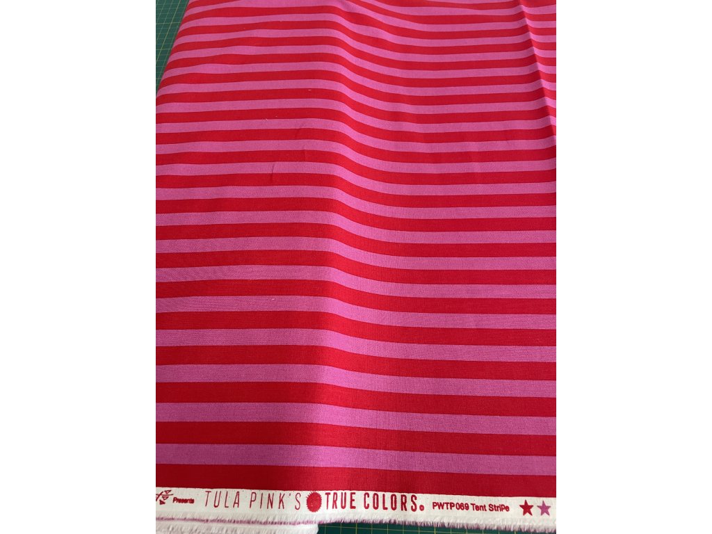 Tula Pink TRUE COLOURS Tent Stripe in PEONY