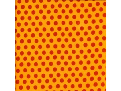 Puntíky oranžové na zlaté