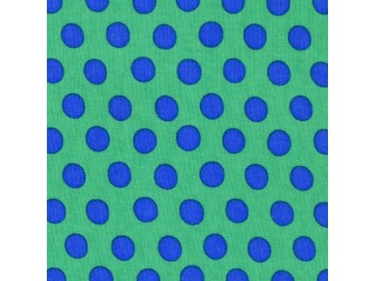 Puntíky modré na zelené