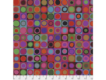 americká látka bavlněné plátno návrhář Kaffe Fassett vzor Šibalská kolečka Tiddlywinks prodej metráže VierMa.cz
