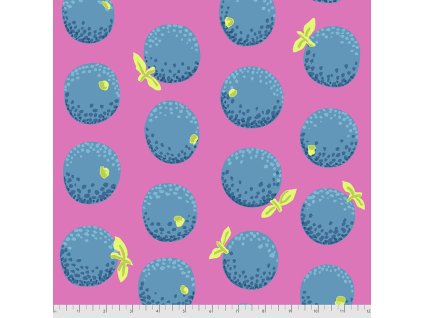 PWGP177.PINK metráž vzor pomerančů designová americká látka Kaffe Fassett
