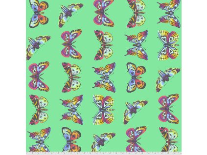PWTP171.LAGOON metráž se vzorem motýlů návrhářka Tula Pink Butterfly Kisses in Avocado prodej VierMa.cz na patchwork i šití