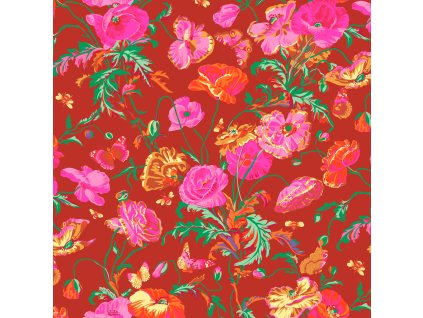 PWPJ116.RED bavlněná látka Kaffe Fassett na patchwork na šití květinový vzor