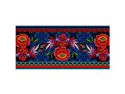 velvet border palm black 8m bobbin