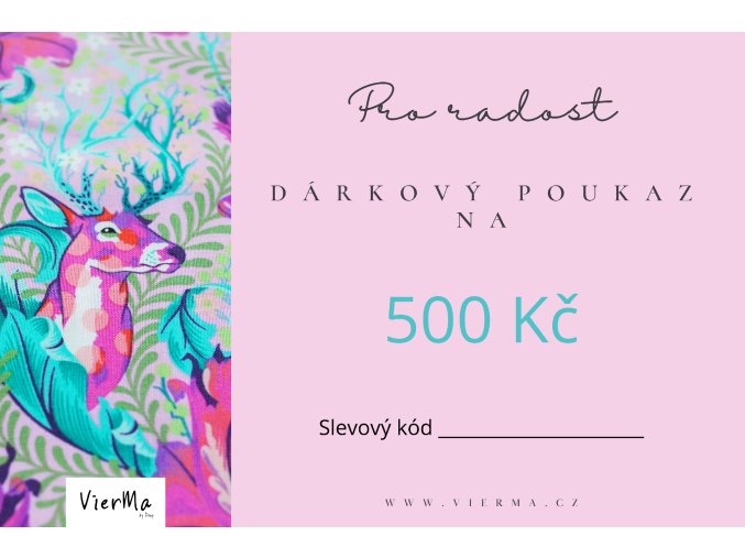 Dárkový poukaz v hodnotě 500 Kč