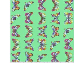 PWTP171.LAGOON metráž se vzorem motýlů návrhářka Tula Pink Butterfly Kisses in Avocado prodej VierMa.cz na patchwork i šití