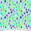 Bavlněná látka kapky zelená | Tula Pink – Untamed – Rainfall Cosmic