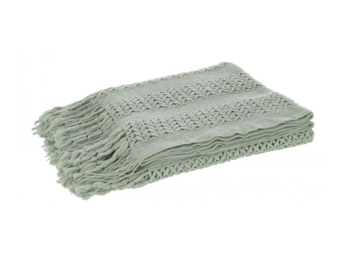 zeleny bavlneny pled s oky knitti 143195cm 33439