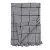 sedy bavlneny pled s cernymi pruhy a trasnemi 125150 cm KT060.136