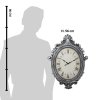 5kl0236 wall clock 56x6x76 cm silver colored plastic glass oval hanging clock (1)