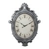 5kl0236 wall clock 56x6x76 cm silver colored plastic glass oval hanging clock