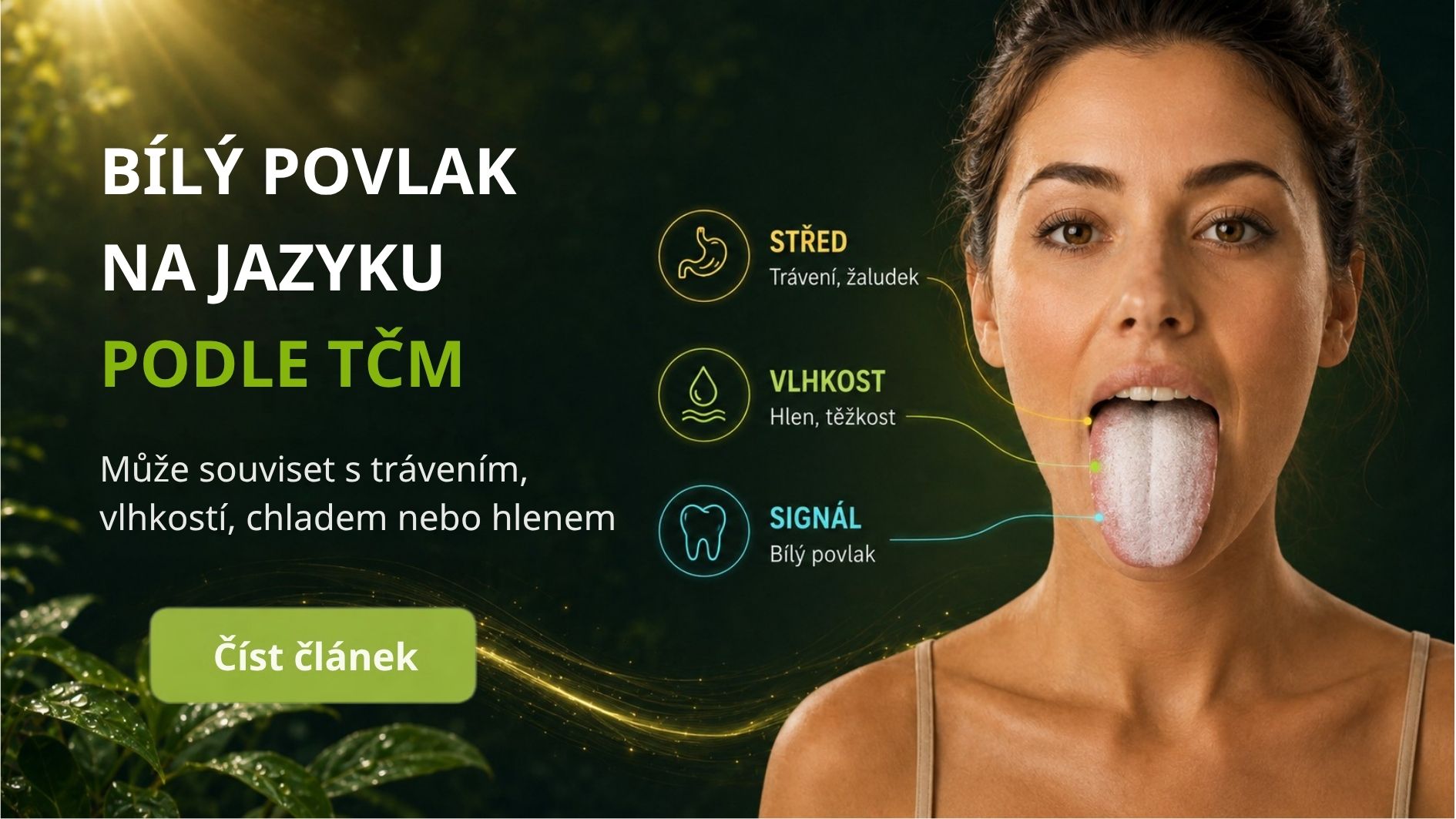 Bílý povlak na jazyku podle TCM: co může naznačovat trávení, vlhkost a chlad