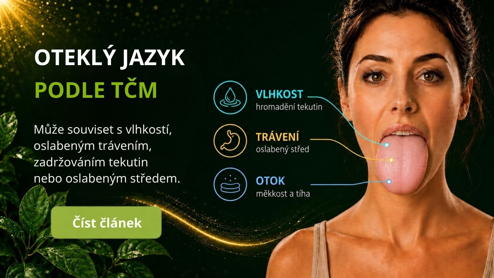 Oteklý jazyk podle TCM: vlhkost, trávení a zadržování tekutin