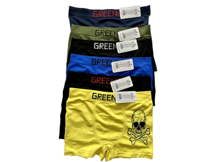 3x Pánské boxerky Lebka Greenice