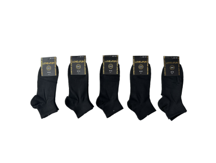 5 PACK Pánské letní černé ponožky Love&Fun