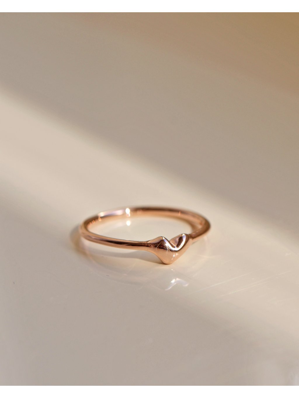 Gold Petite Heart Ring Vika Mayzel Jewelry