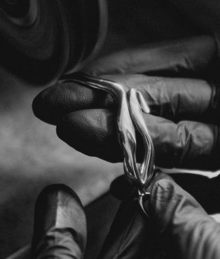 Beila Bracelet, taking shape. Fluid lines polished by hand 🤍