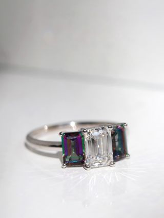 From our recent custom projects: a one-of-a-kind engagement ring featuring a 1.0 ct lab-grown diamond, framed by two...