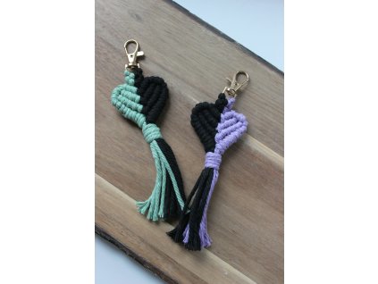 Zlatý set srdiečka - fialová a zelená