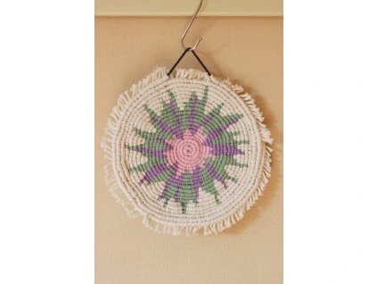 Macramé mandala Rozkvitnuté slnko