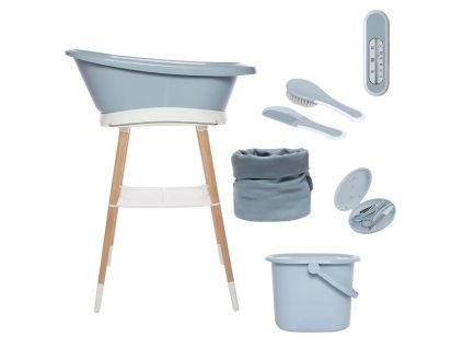 Badeset Bébé-jou Sense 7-teilige Celestial Blue mit Textilkorb und Spielzeug