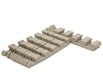 Set Kanten für Spielteppich aus Schaumstoffpuzzles Beige 120x120cm