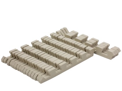 Set Kanten für Spielteppich aus Schaumstoffpuzzles Beige 120x180cm