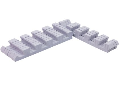 Set Kanten für Spielteppich aus Schaumstoffpuzzles Silver 90x90cm