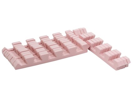 Set Kanten für Spielteppich aus Schaumstoffpuzzles Hellrosa 120x90cm