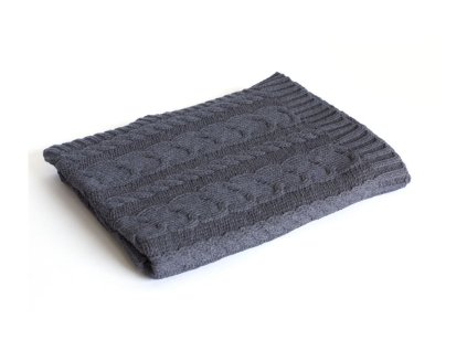 Gestrickte Decke aus Baumwolle, Denim, Zöpfen, Rialto Baby