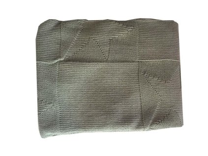 Gestrickte Decke aus Baumwolle, olivgrün, Sterne, Rialto Baby