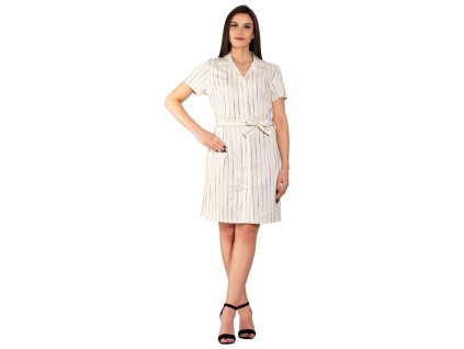 Sommerhemdkleid Cavori grün gestreift 0217