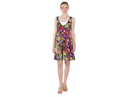 Umstands- und Stillkleid Rialto Laarne schwarz mit Blumenmuster 0462