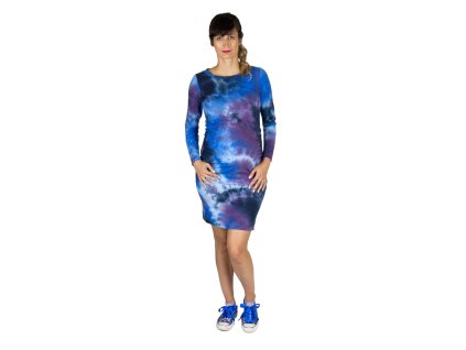 Umstandskleid Rialto Larottie, blauer Batikstoff 0572