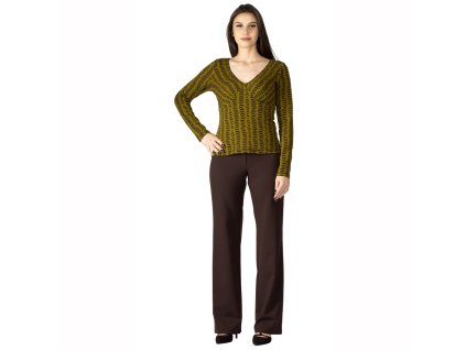 Damen-T-Shirt Marke grün mit braunem Muster 0152