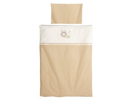 Kinderbettwäsche Eulen-Beige-Punkte