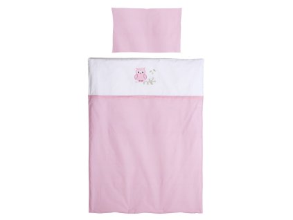 Babybettwäsche, Eule, rosa Punkte