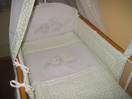 Kinderbett-Set Schaf grüne Ringe