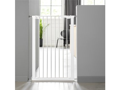 DogSpace Bonie Druck extra hohes Tor 105 cm, Metall, weiß