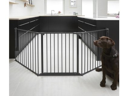 BabyDan Raumteiler für Hunde Pet Flex L, Metall, schwarz