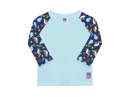 Kinder Wasser-T-Shirt mit Ärmeln, UV 50+, nautisch, Größe XL